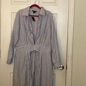 NWT-Ashley Stewart Striped Cutout Blue Maxi Dress.Size 18/20